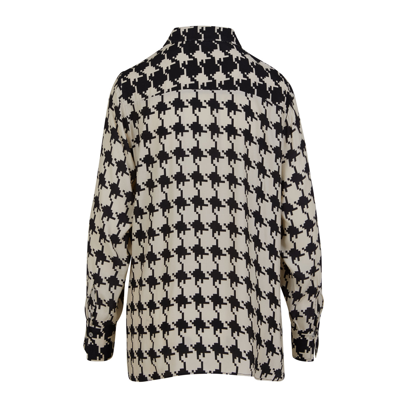 Dänische Mode und Lifestyle - schwarz weisse Bluse mit Hahnentrittmuster