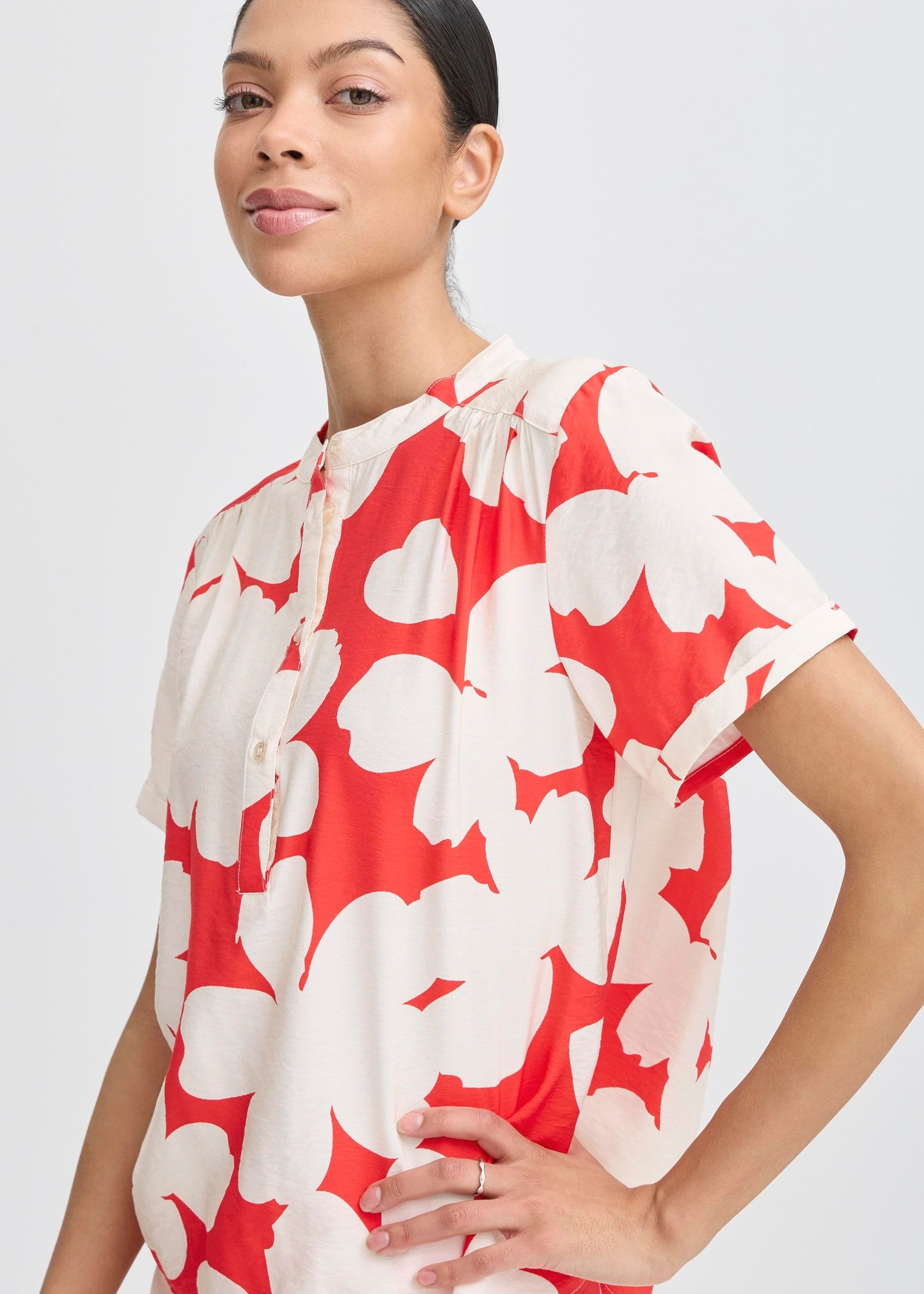 Bl.Young - Bluse rot/weiß Blumen