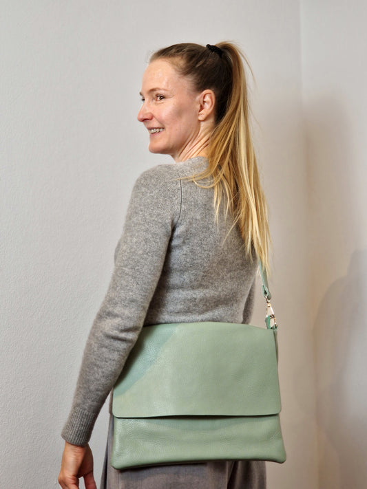 Lykke -Ledertasche - rechteckig hellgrün