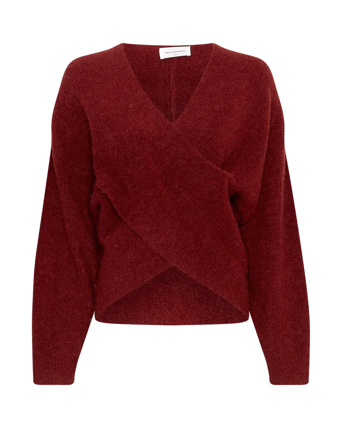 MSCH - Pullover Wickelpotik dunkelrot