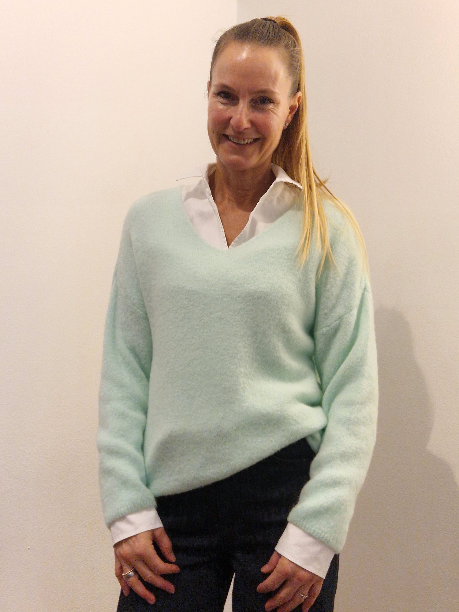 Fransa - Cardigan lang hellbraun