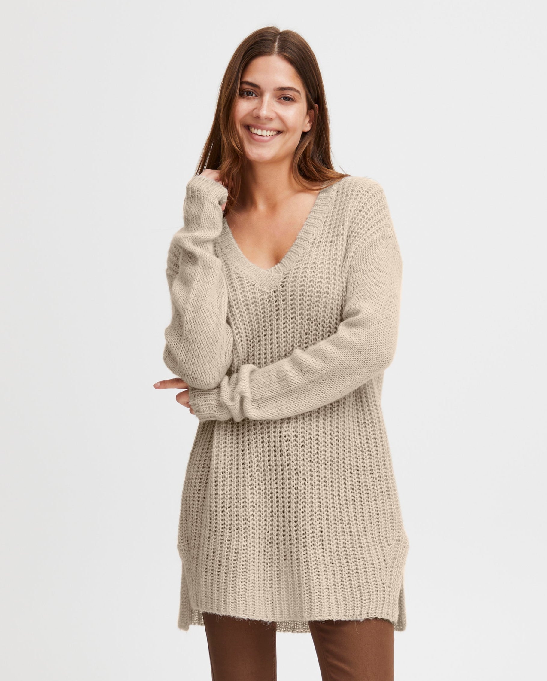 Fransa - Pullover beige lang