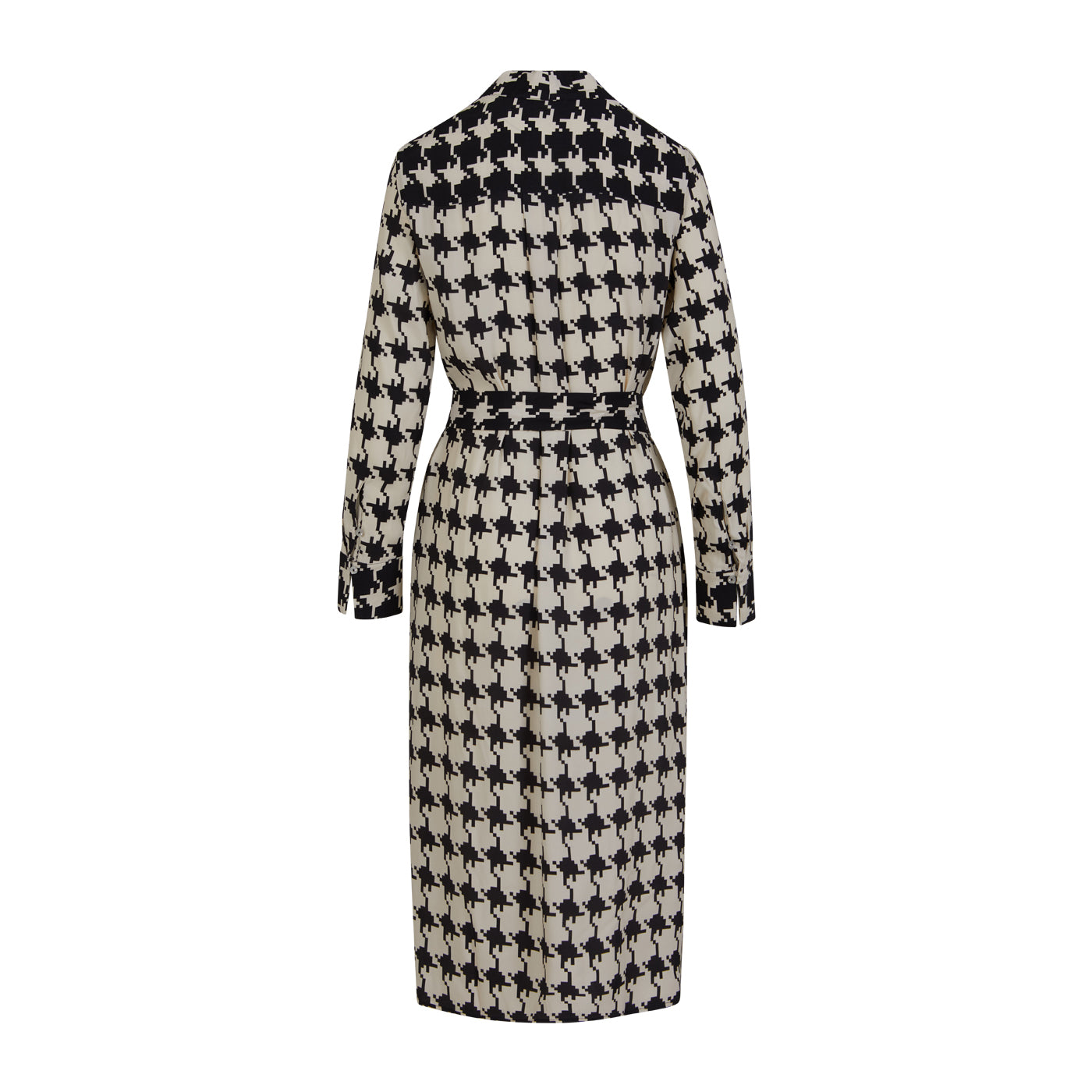 Dänische Mode und Lifestyle - Langarm Kleid mit Hahnentrittmuster