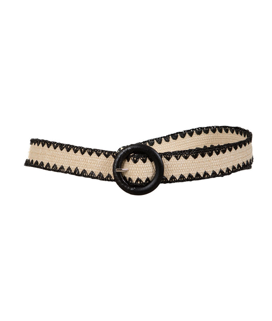 Coster Copenhagen - Flechtgürtel beige/ schwarz
