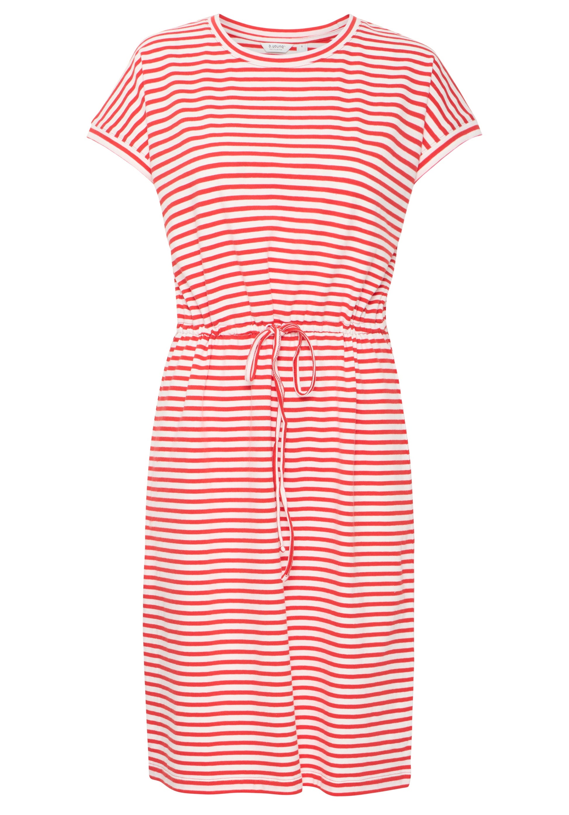 B.Young - Jerseykleid geringelt rot/weiß
