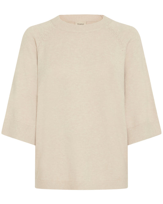 Fransa - Pullover halbarm beige