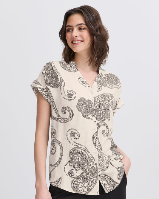 Fransa - bluse weiß Print