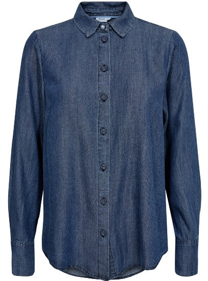Dänische Mode und Lifestyle - langes weiches Jeanshemd 