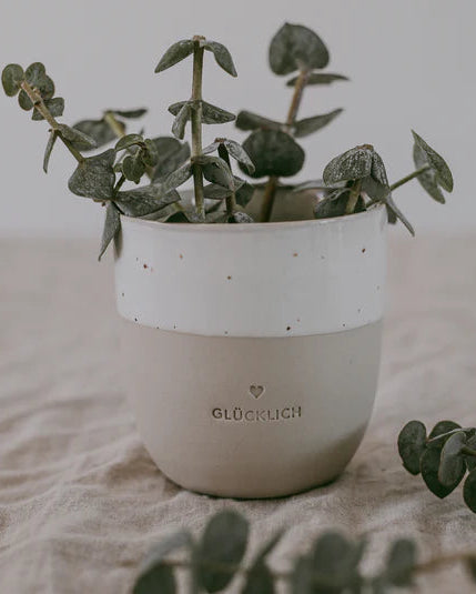 Eulenschnitt - Kleiner Becher "Glücklich"