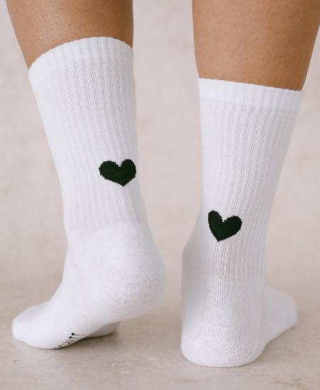 Eulenschnitt - Socken weiß mit Herz