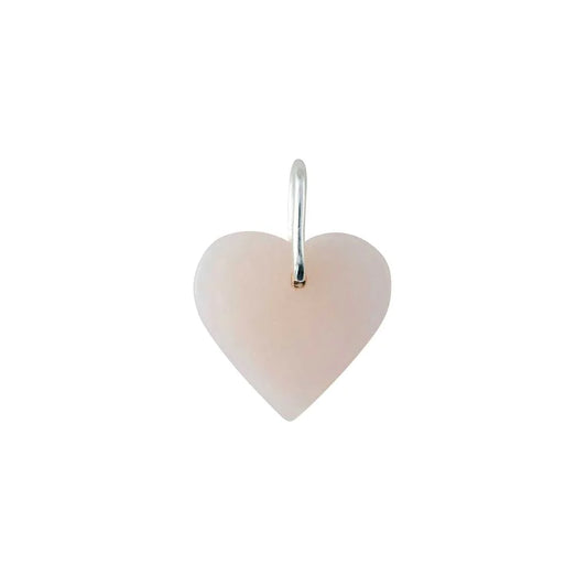 Charm Stone Heart Rose Silver