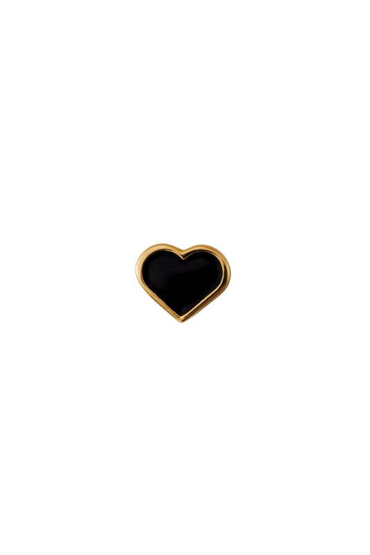 Charm Emaille Heart Black Gold