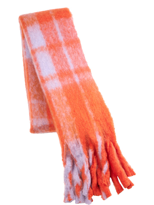 Nümph - Schal orange/flieder kariert